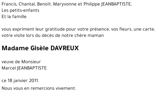 Gisèle DAVREUX