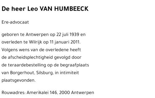 Leo VAN HUMBEECK