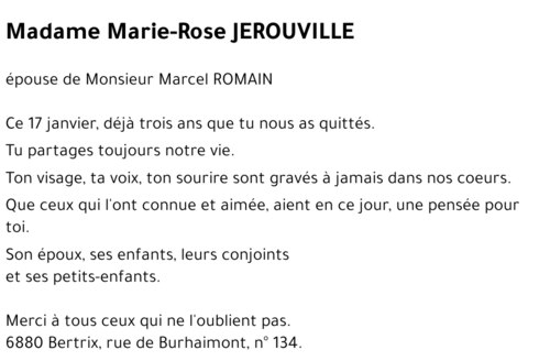 Marie-Rose JEROUVILLE