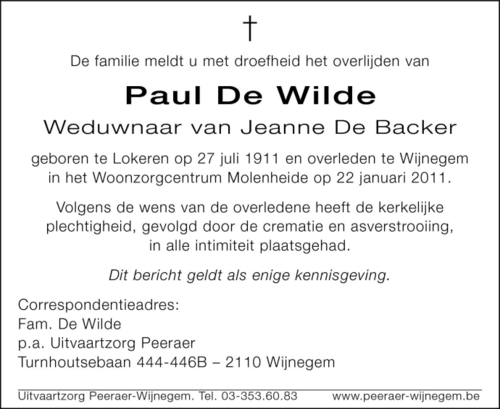 Paul De Wilde