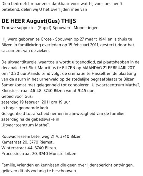 August (Gus) THIJS