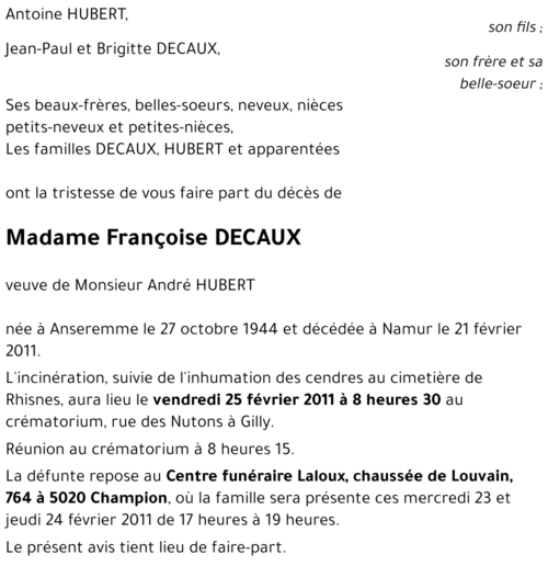Françoise DECAUX