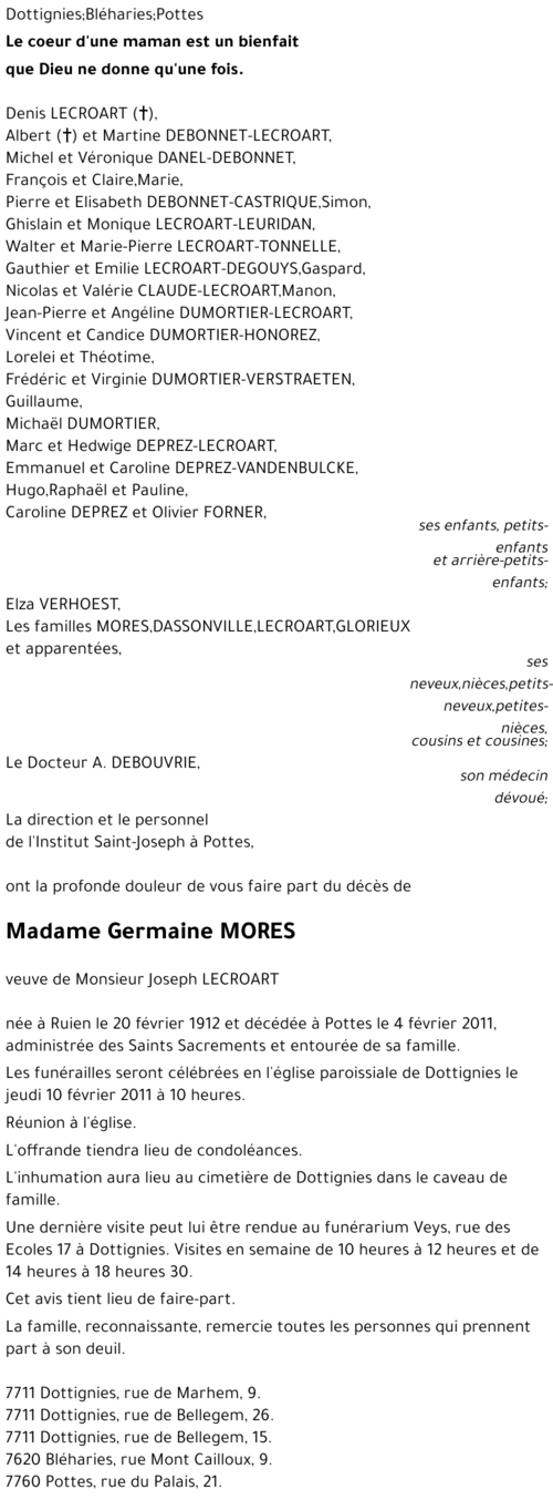 Germaine MORES