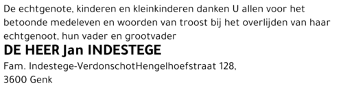 Jan INDESTEGE