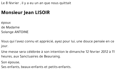 Jean LISOIR