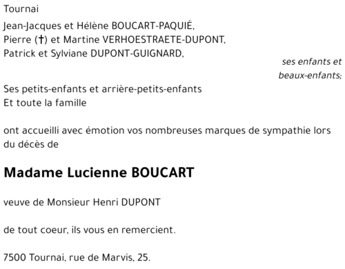 Lucienne BOUCART