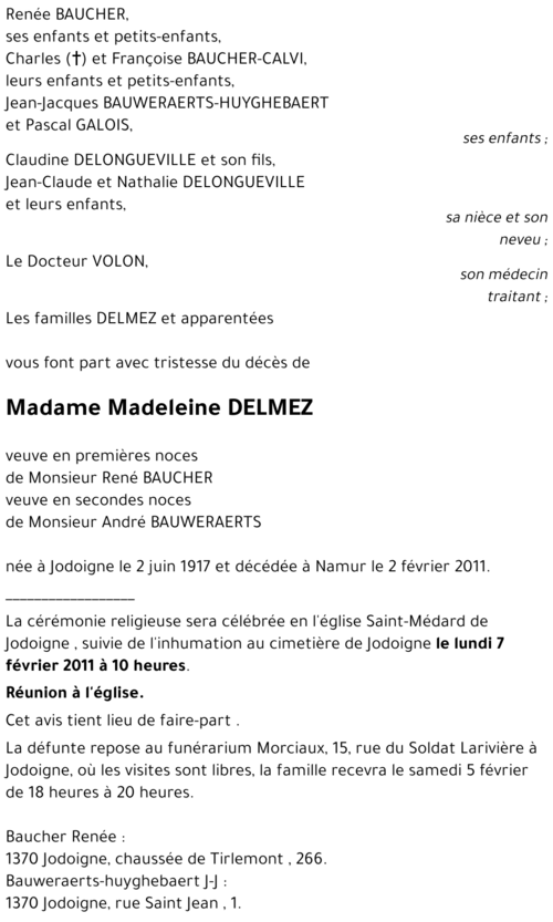Madeleine DELMEZ