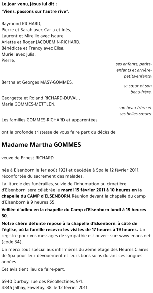 Martha GOMMES