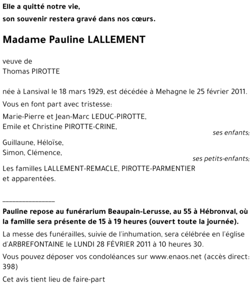 Pauline LALLEMENT