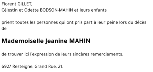 Jeanine MAHIN