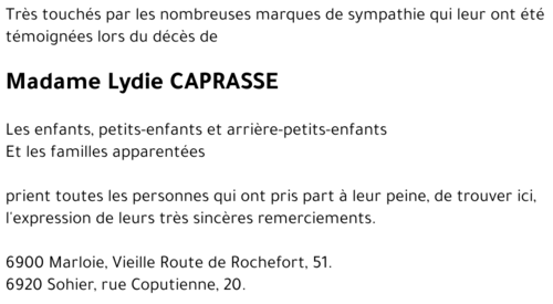 Lydie CAPRASSE