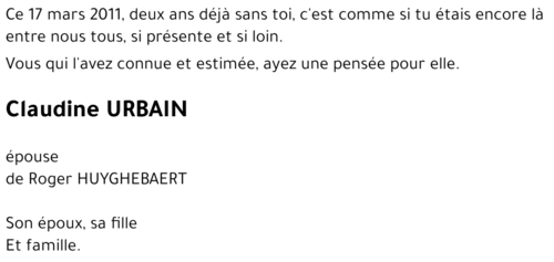 URBAIN Claudine
