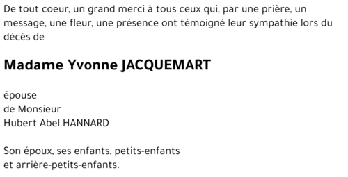 Yvonne JACQUEMART