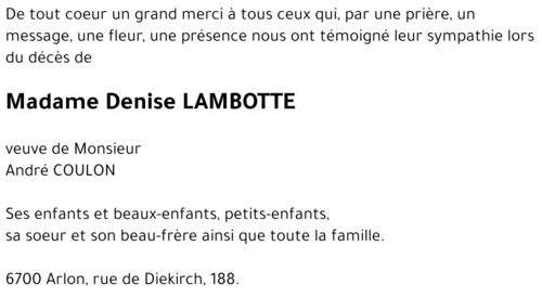 Denise LAMBOTTE
