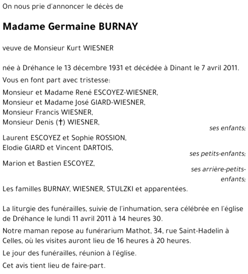 Germaine BURNAY