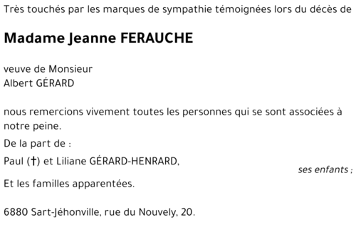 Jeanne FERAUCHE