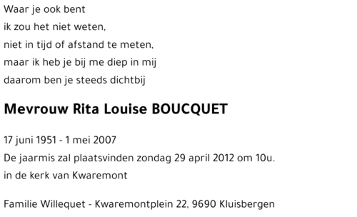 Rita Louise Boucquet