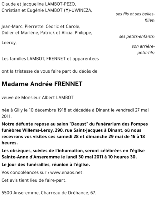 Andrée FRENNET