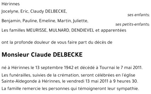 Claude DELBECKE