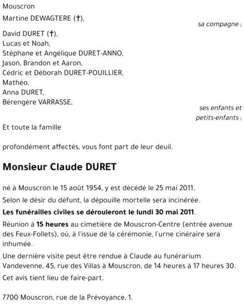 Claude DURET
