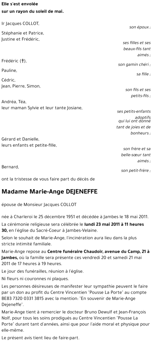 Marie-Ange DEJENEFFE