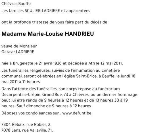Marie-Louise HANDRIEU