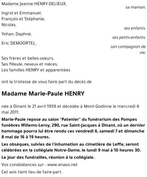 Marie-Paule HENRY