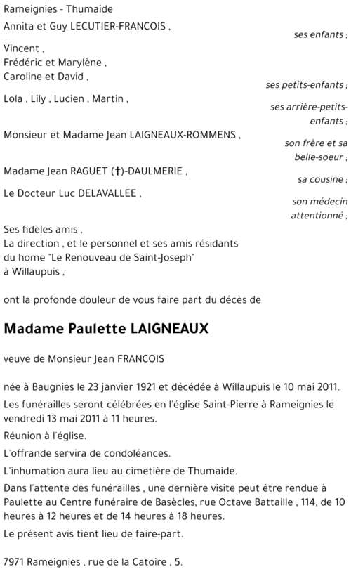 Paulette LAIGNEAUX