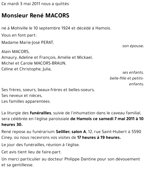 René MACORS