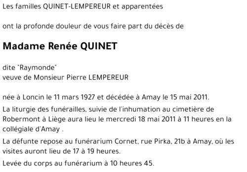 Renée QUINET