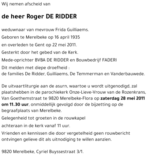 Roger DE RIDDER