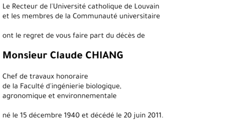 Claude CHIANG