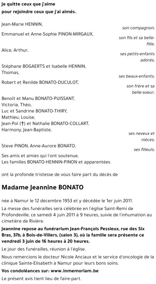 Jeannine BONATO