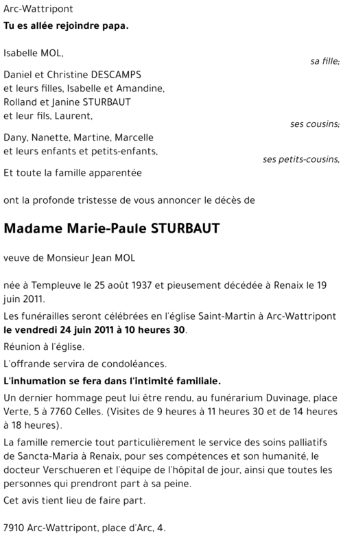 Marie-Paule STURBAUT