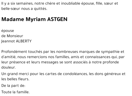 Myriam ASTGEN