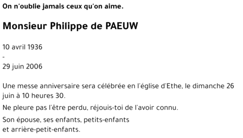 Philippe de PAEUW