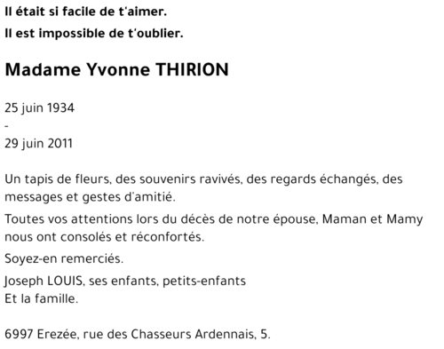 Yvonne THIRION