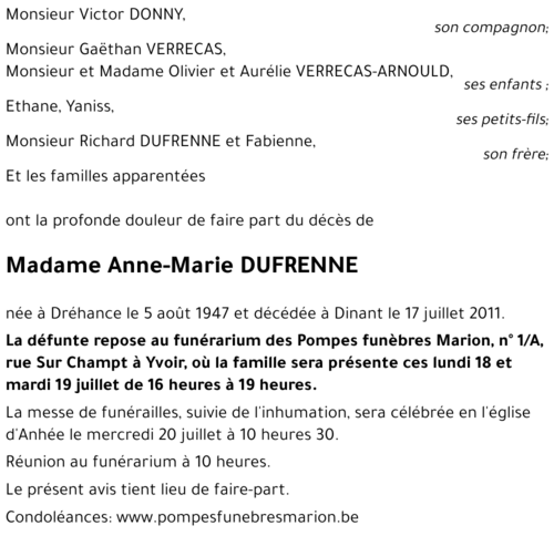 Anne-Marie DUFRENNE