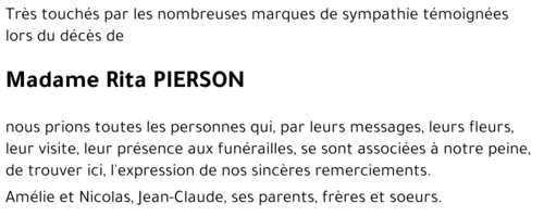 Rita PIERSON