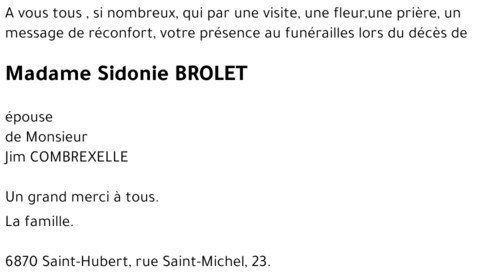 Sidonie BROLET