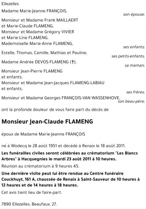 Jean-Claude FLAMENG