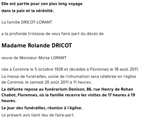 Rolande DRICOT