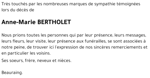 Anne-Marie BERTHOLET