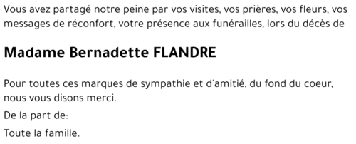 BERNADETTE FLANDRE