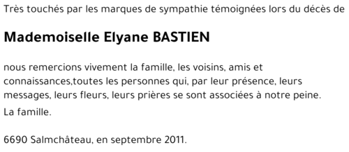 Elyane BASTIEN
