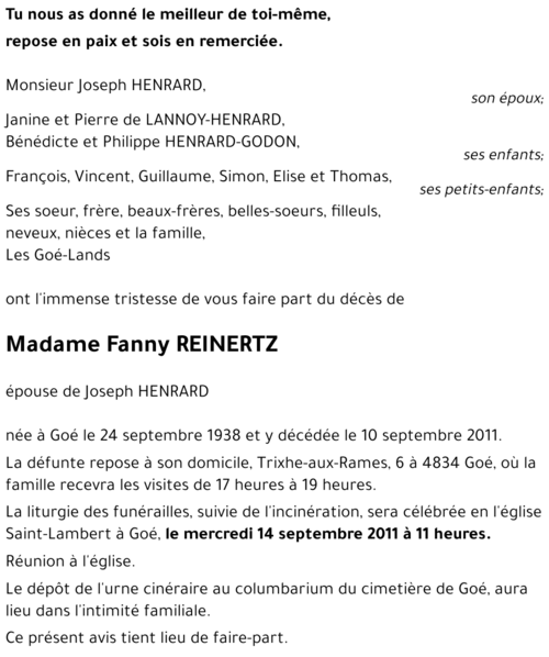 Fanny REINERTZ