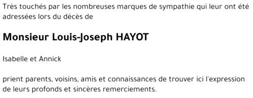 Louis HAYOT