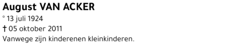 August Van Acker
