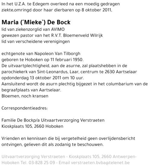 Maria De Bock