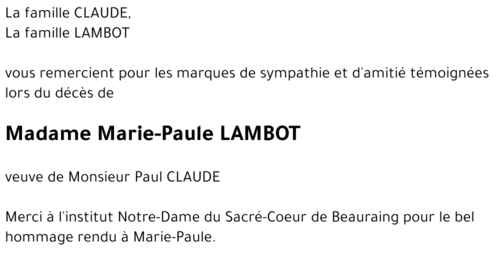 Marie-Paule LAMBOT